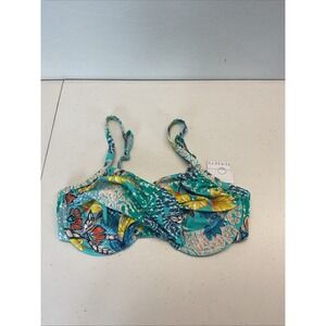 Sunsets Aqua Reef  Underwire Unpadded Top Size 34E/32F/30G New